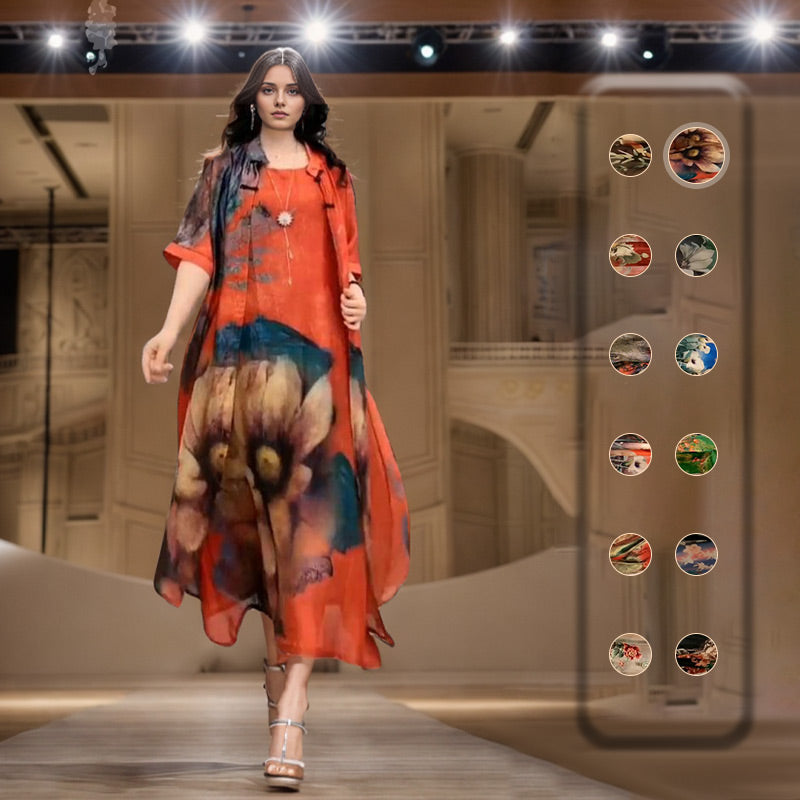 💝Women’s Print Dress 2-piece Set