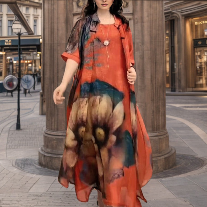 💝Women’s Print Dress 2-piece Set