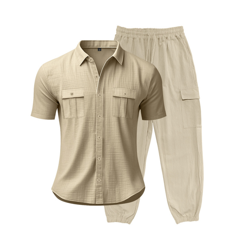 Men's Fashion Solid Color 2-Piece Set