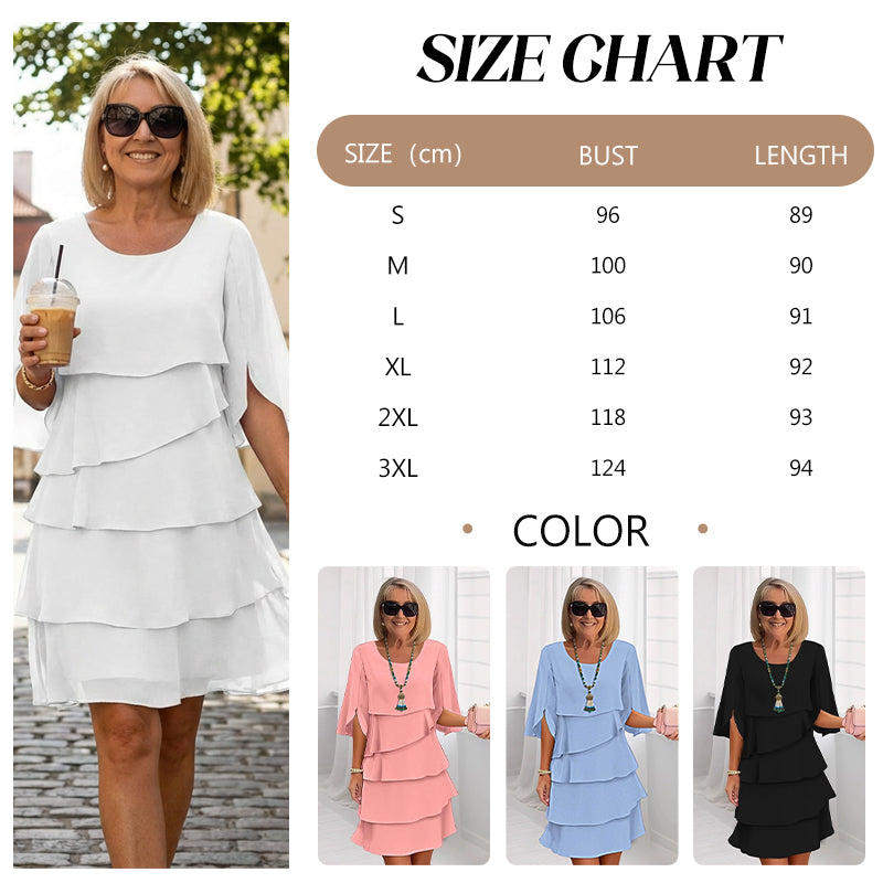 ⏰ Now only 50% off!🎁Women's Elegant Layered Ruffle Sleeve Dress – Effortless Style for Every Occasion💃
