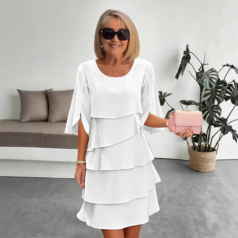 ⏰ Now only 50% off!🎁Women's Elegant Layered Ruffle Sleeve Dress – Effortless Style for Every Occasion💃