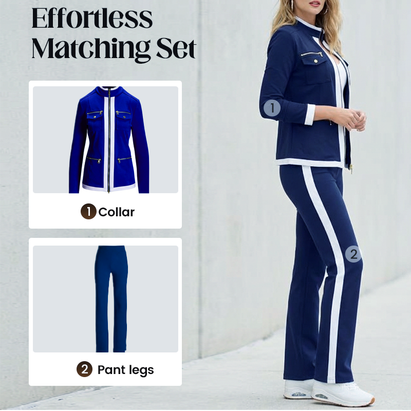 Women's 2-Piece Color-Block Tracksuit Set
