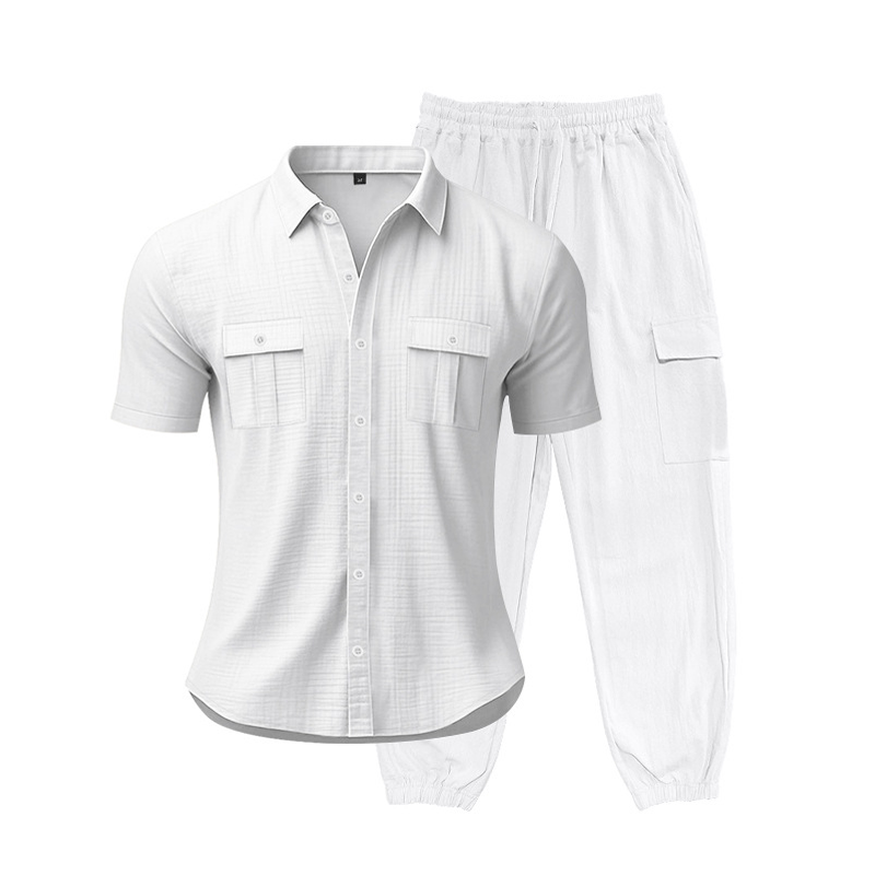 Men's Fashion Solid Color 2-Piece Set