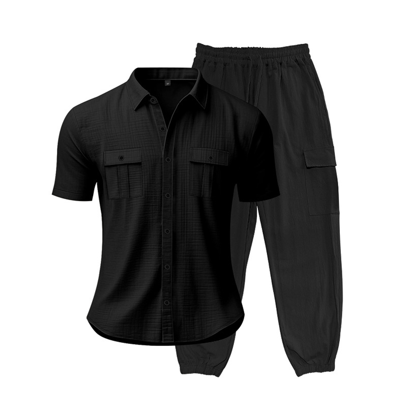 Men's Fashion Solid Color 2-Piece Set