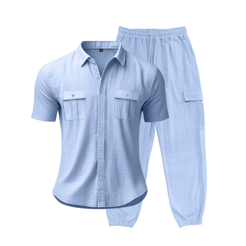 Men's Fashion Solid Color 2-Piece Set