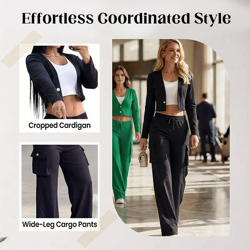 Modern Streetwear Two-Piece Set with Cargo Pockets