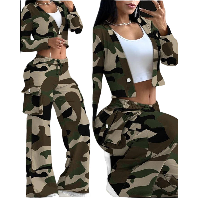 Modern Streetwear Two-Piece Set with Cargo Pockets