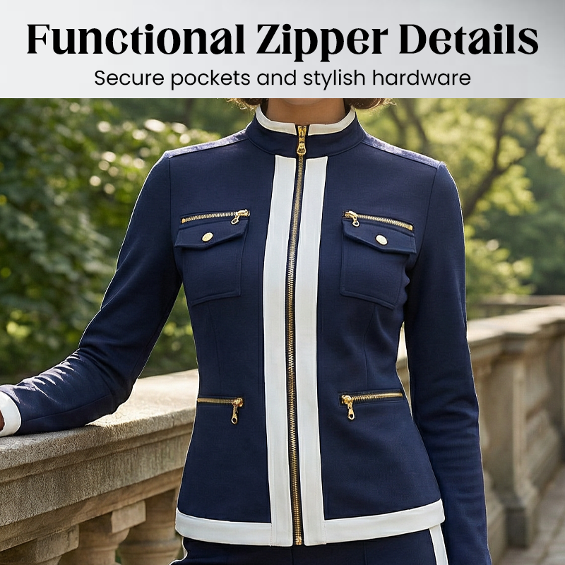 Women's 2-Piece Color-Block Tracksuit Set